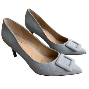 Alfani Jerison Womens Faux Suede Light Blue Comfort Pumps in Size 6M